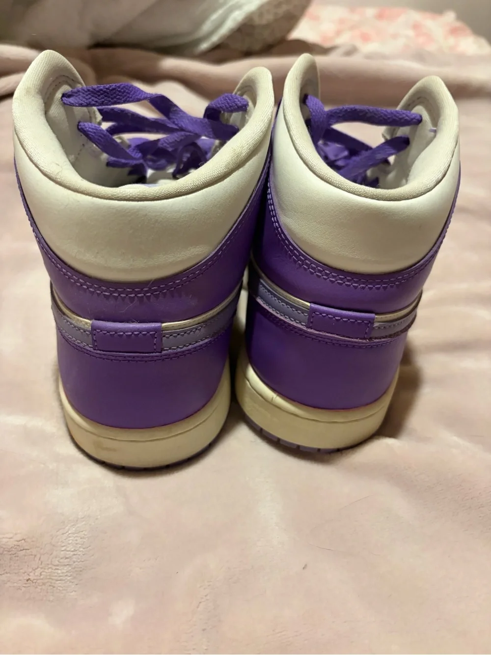 Jordan Purple and White Low-Top Sneakers